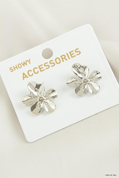 ZERO LAND Zngzrmll Orkide Tr Metal Earrings (31925) Silver Color