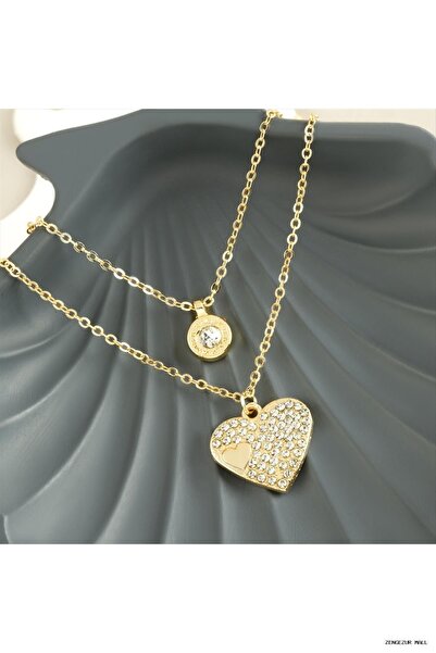 ZERO LAND Zngzrmll Heart New Season Double (33217) Necklace Yellow