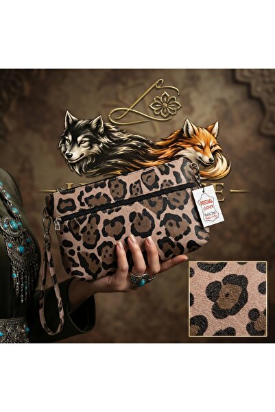 hoaryage Genuine Lambskin Patterned Design Clutch Handbag with Removable Stra...