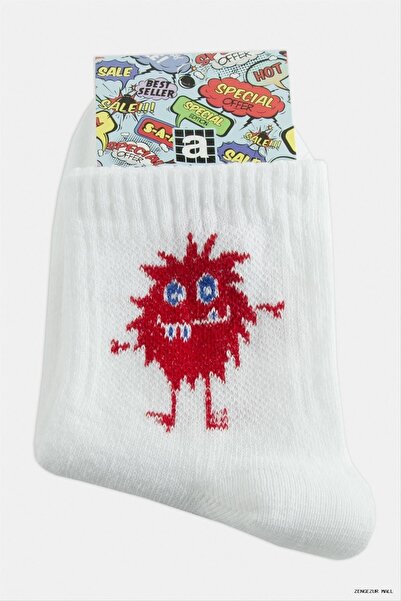 ZERO LAND Zngzrmll College Socks (32500) 8X28 White