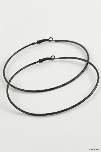 ZERO LAND Zngzrmll Zigzag Pattern Metal Hoop Earrings 8-9-10 cm (30753) 8 cm