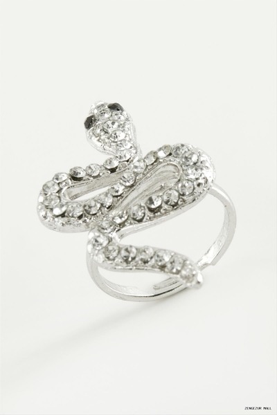 ZERO LAND Zngzrmll Snake Stone Ring (30446) Silver Color