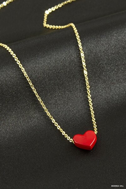 ZERO LAND Zngzrmll Heart Enamel (25421) Necklace Red