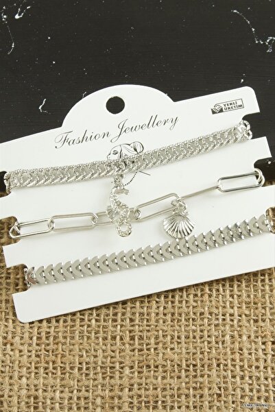 ZERO LAND Zngzrmll 3 Pcs Sea Horse Tr Ir Bracelet (31404) Silver Color
