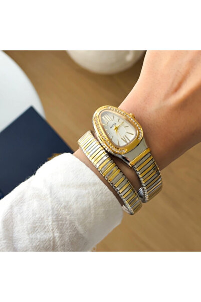 Grenier Women's Snake Wrap Two-Tone White Dial Watch V 10066