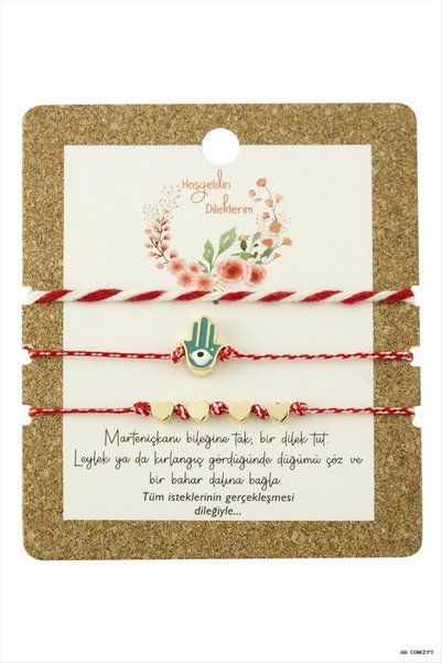 ZERO LAND CONCEPTA Set of 3 Ftm Main Hand Martenitsa (160220) Bracelet, Red