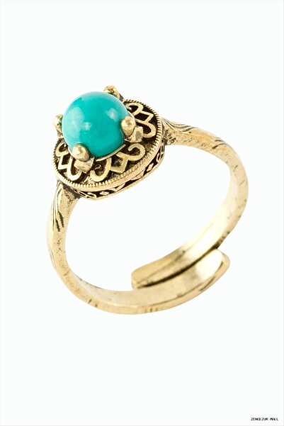 ZERO LAND Zngzrmll Round Natural Stone Authentic (53948) Ring Turquoise