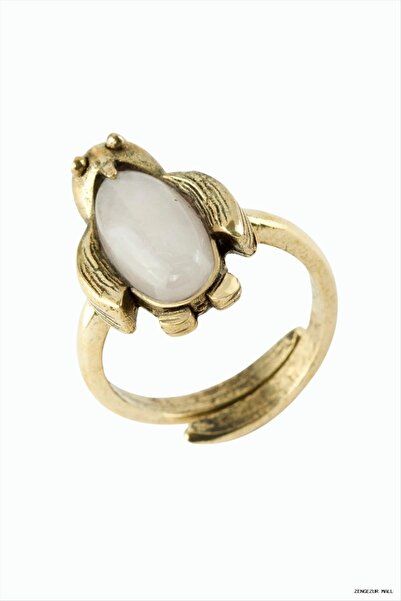 ZERO LAND Zngzrmll Penguin Natural Stone Authentic Ring (54129) Pink Quartz