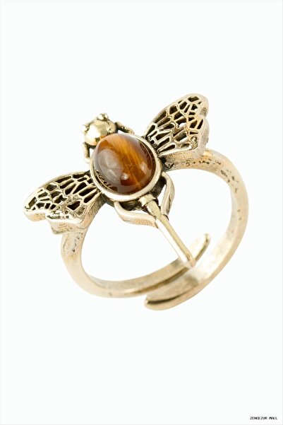 ZERO LAND Zngzrmll Dragonfly Authentic with Natural Stone (54008) Ring Tiger'...