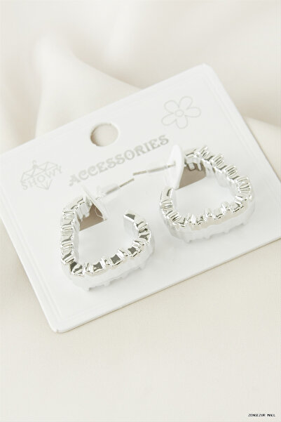 ZERO LAND Zngzrmll Triangle Plastic Earrings (53738) Silver Color