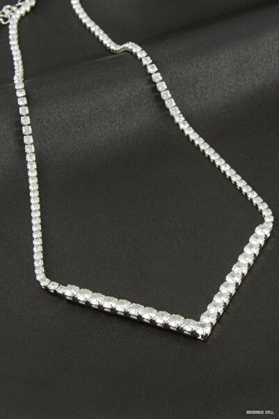 ZERO LAND Zngzrmll Triangle Tour Zircon Stone Luxury Necklace 4 mm (61703) Si...