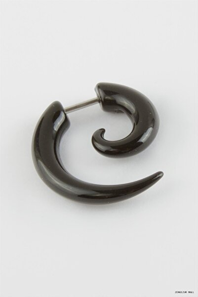 ZERO LAND Zngzrmll Half Moon Men's Steel (62003) Earrings Black
