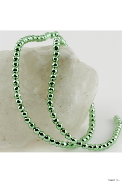 ZERO LAND Zngzrmll 4 mm Faceted Hematite (61215) Stone Green
