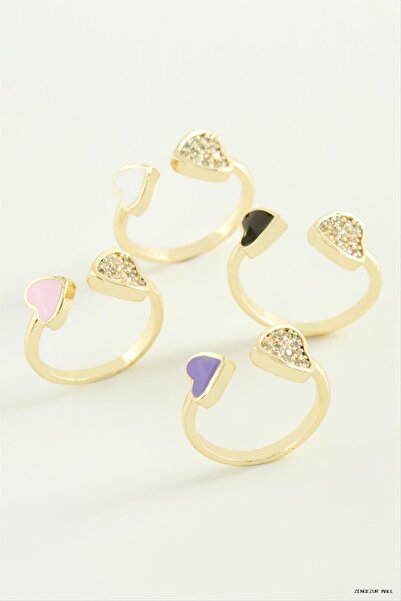 ZERO LAND Zngzrmll Heart Stone Enamel Joint (55344) Ring Yellow