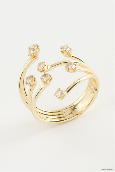 ZERO LAND Zngzrmll Tree Zircon Stone Ring (60315) Silver Color