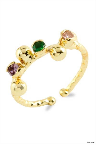 ZERO LAND Ilkestor Zigzag Stone (55859) Ring Yellow