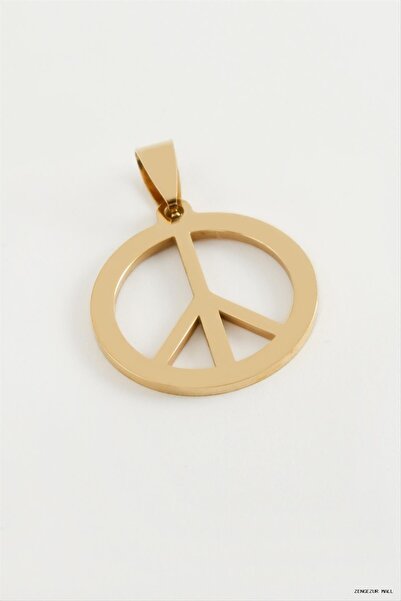 ZERO LAND Zngzrmll Peace Sign Steel Pendant 2.5 (61521) cm Yellow