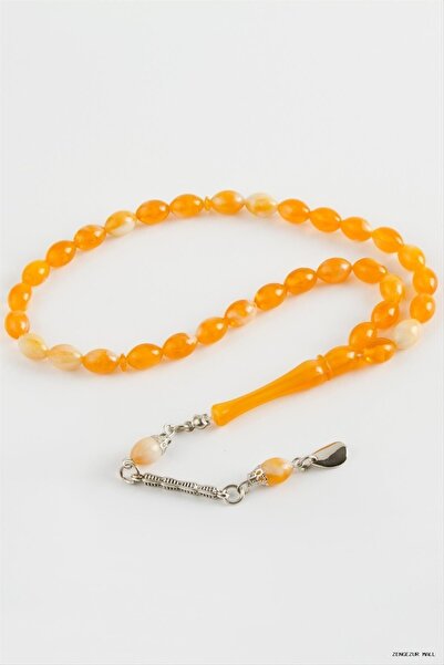 ZERO LAND Zngzrmll Olive Shaped Plastic Rosary Beads 8X11 mm (63113) Orange