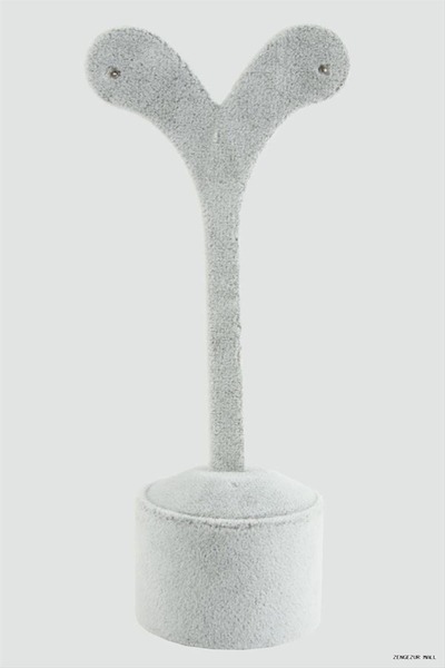 ZERO LAND Zngzrmll Golf Anfora Fabric Covered Earrings (35250) Stand Gray