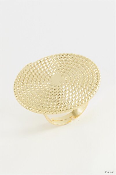 ZERO LAND Ilkestor Wicker Look Metal (61137) Ring Yellow