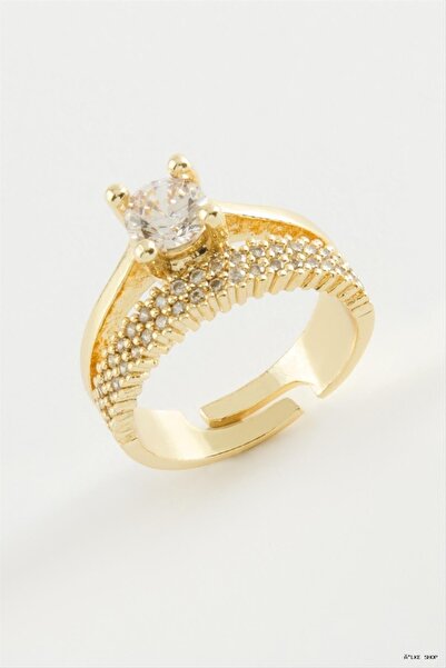 ZERO LAND Ilkestor Single Zircon Stone (61126) Ring Yellow