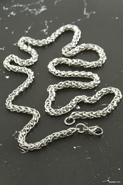 ZERO LAND Zngzrmll Interlocking Chain Steel Necklace 55 cm (60235) Silver Color