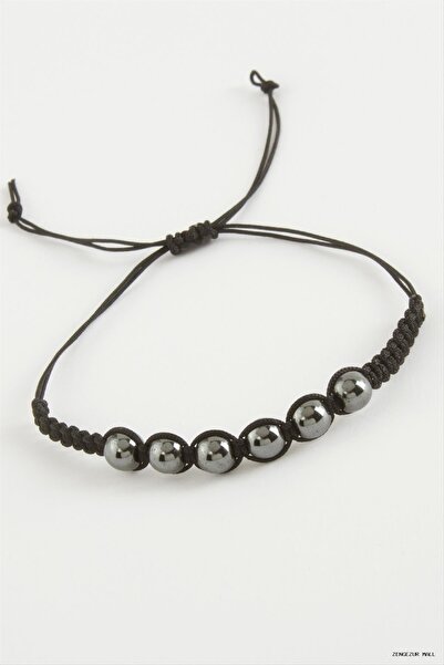 ZERO LAND Zngzrmll Hematite Natural Stone (60823) Bracelet Anthracite