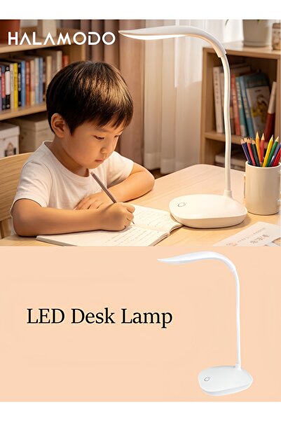 HALAMODO مصباح مكتب LED مع 3 أوضاع لونية، تحكم باللمس، إضاءة متدرجة، مصباح طا...