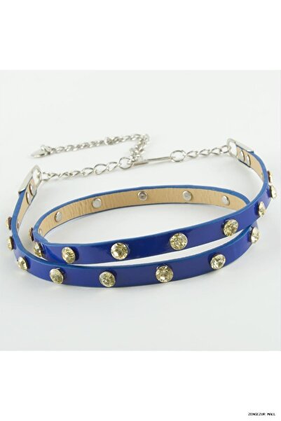 ZERO LAND Zngzrmll Classic Leather Stone (63324) Belt Blue