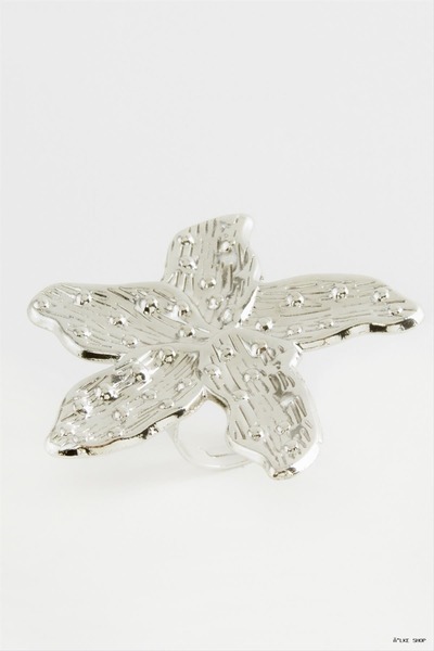ZERO LAND Ilkestor Flower Metal Ring (61143) Silver Color