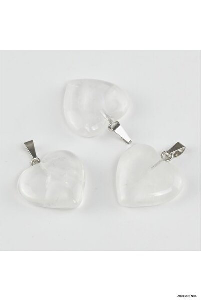 ZERO LAND Zngzrmll Quartz Heart Natural Stone Pendant (61142) Transparent at ...