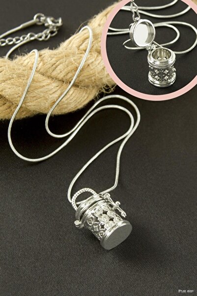 ZERO LAND Ilkestor Cage Figured Steel Necklace (60739) Silver Color