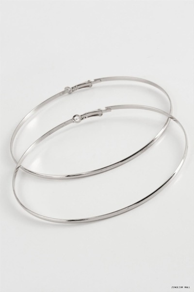 ZERO LAND Zngzrmll Flat Metal Hoop Earrings 8-9-10 cm (55849) 8 cm