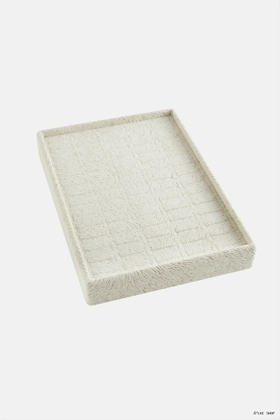 ZERO LAND Ilkestor Vertical Anfora Fabric Covered Ring Tray (61742) 17X23 Cream