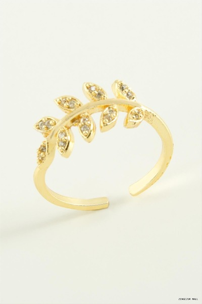 ZERO LAND Zngzrmll Leaf Zircon Stone (55412) Ring Yellow