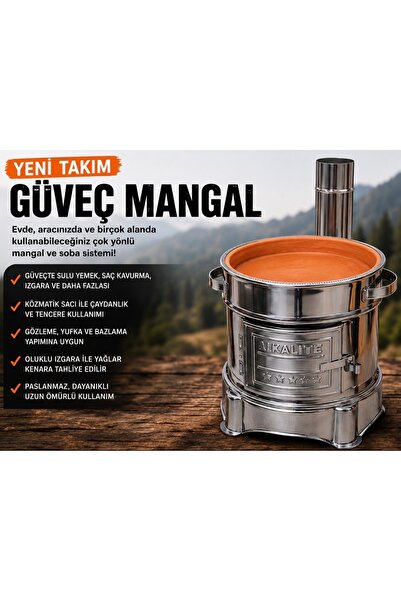 SOBACI AYDIN Set Güveç Mangal Toprak Tandır Gözleme Yufka Ekmek Saçlı Soba Ma...