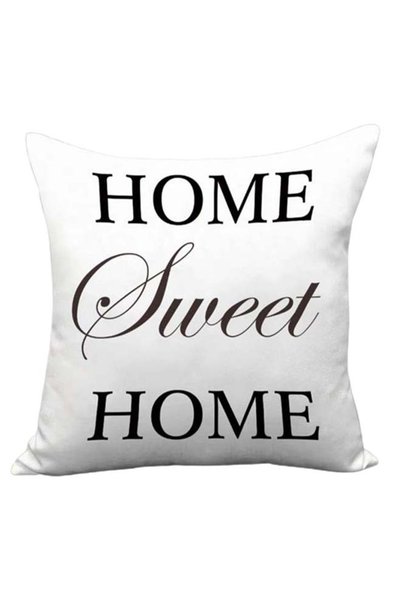 HALAMODO Decorative Printed Pillowcase White/Black 45 x 45cm