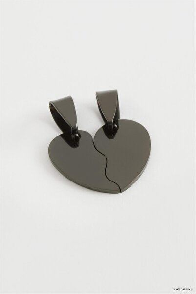 ZERO LAND Zngzrmll Heart Name Engravable Double Steel Pendant 2 (61539) cm Black