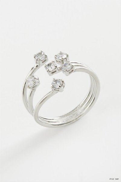 ZERO LAND Ilkestor 6 Zircon Stone Ring (31852) Silver Color