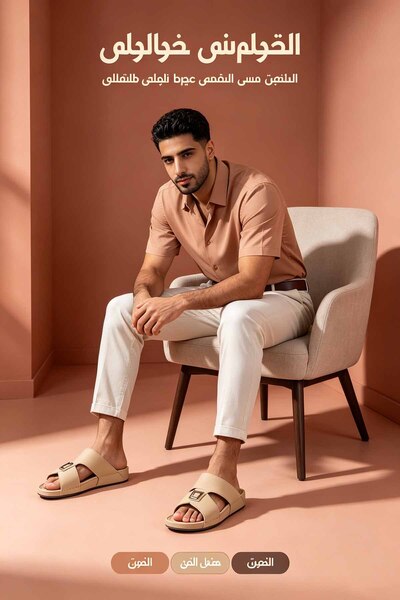 SaudEva Foot صندل رجالي أسود اللون، مصنوع من الجلد الصناعي مع مشبك معدني ونعل...