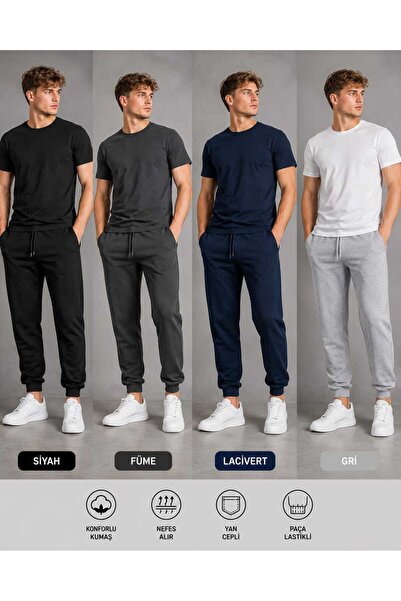 TREND ALİSSE Berlin Men's 4-Piece Sweatpants - Loose Fit Comfortable Sweatpan...