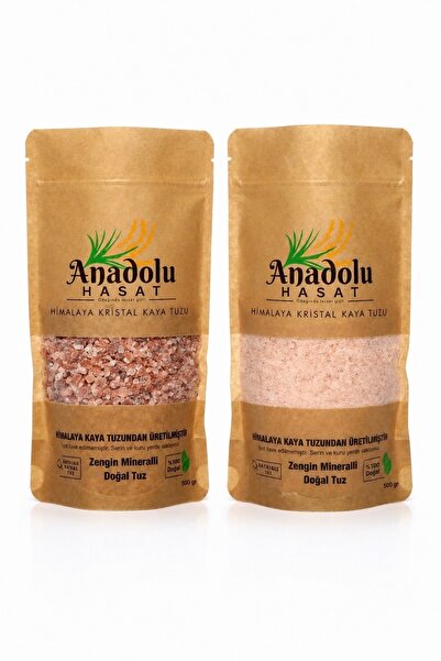 ANADOLU HASAT Himalaya Kaya Tuzu İnce ve Kalın Taneli 2’li Set – 2 × 500 g