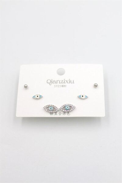 Ethab Ticaret Glb-Stl41414 Multiple Set Earrings - Silver
