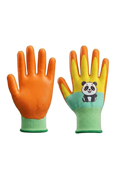 OEM Garden gloves, for children, Rainbow Kids, nitrile + Polyester, orange, s...