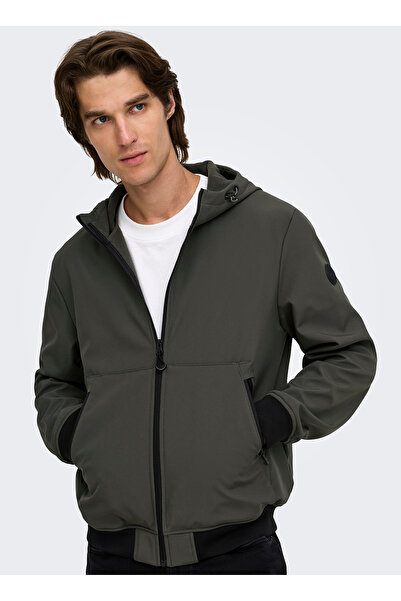 Only & Sons Gri Erkek Mont 22029276 ONSBOWIE SOFTSHELL BOMBER