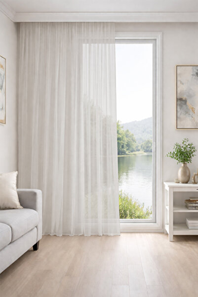 Premier Home Sarin bež zavjesa od tila prilagođene veličine 220x250 1x2 nabora
