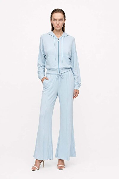 HAKKE Hooded Zippered Cardigan and Spanish-Cut Sweatpants Set
