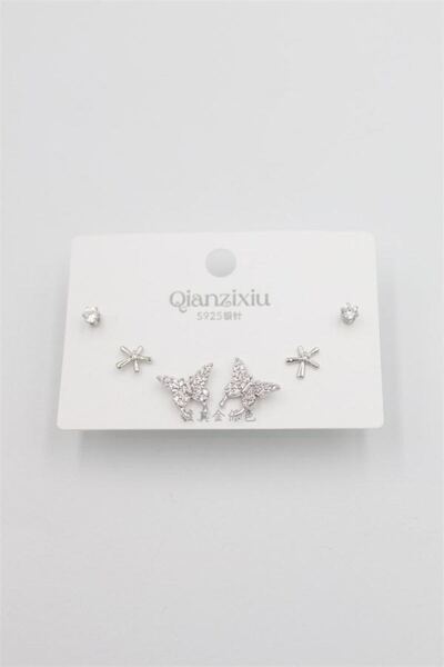 Ethab Ticaret Glb-Stl41414 Multiple Set Earrings - Silver