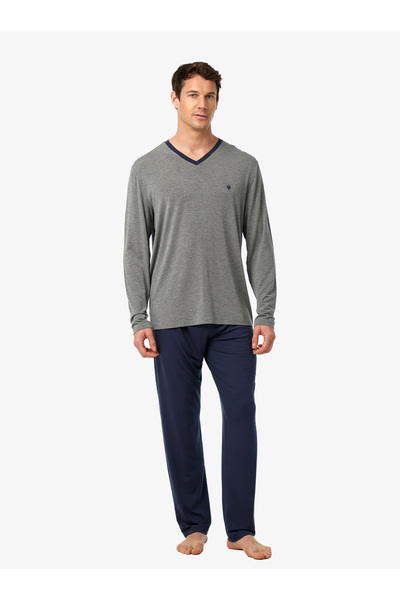 Blackspade Erkek Pijama Takımı 41044 - Gri Melanj