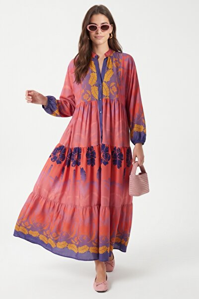 Ritnice Rochie lungă roz ClaraNew pentru femei, 100% viscoză, lungime maxi